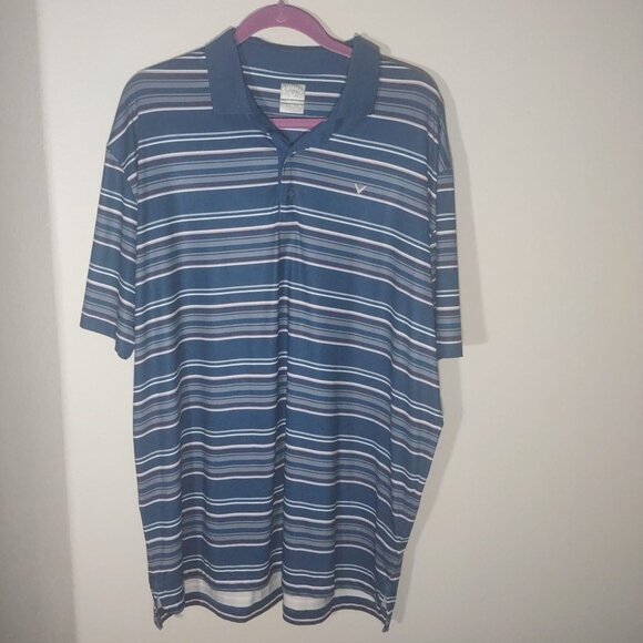 Callaway Men's Polo Golf Performance Stretch Opti Dry Striped Blue Size XL - Picture 1 of 9